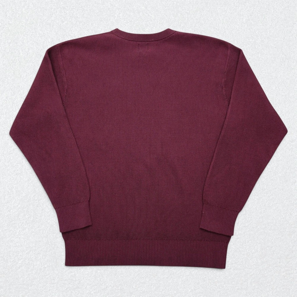Gap Sweater Mens Large Burgundy Ribbed Crewneck Cotton Pullover Preppy NWT - Picture 4 of 10